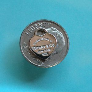 New Tiffany & Co Small Mini Size Solid 925 Sterling Silver Heart Charm Pendant